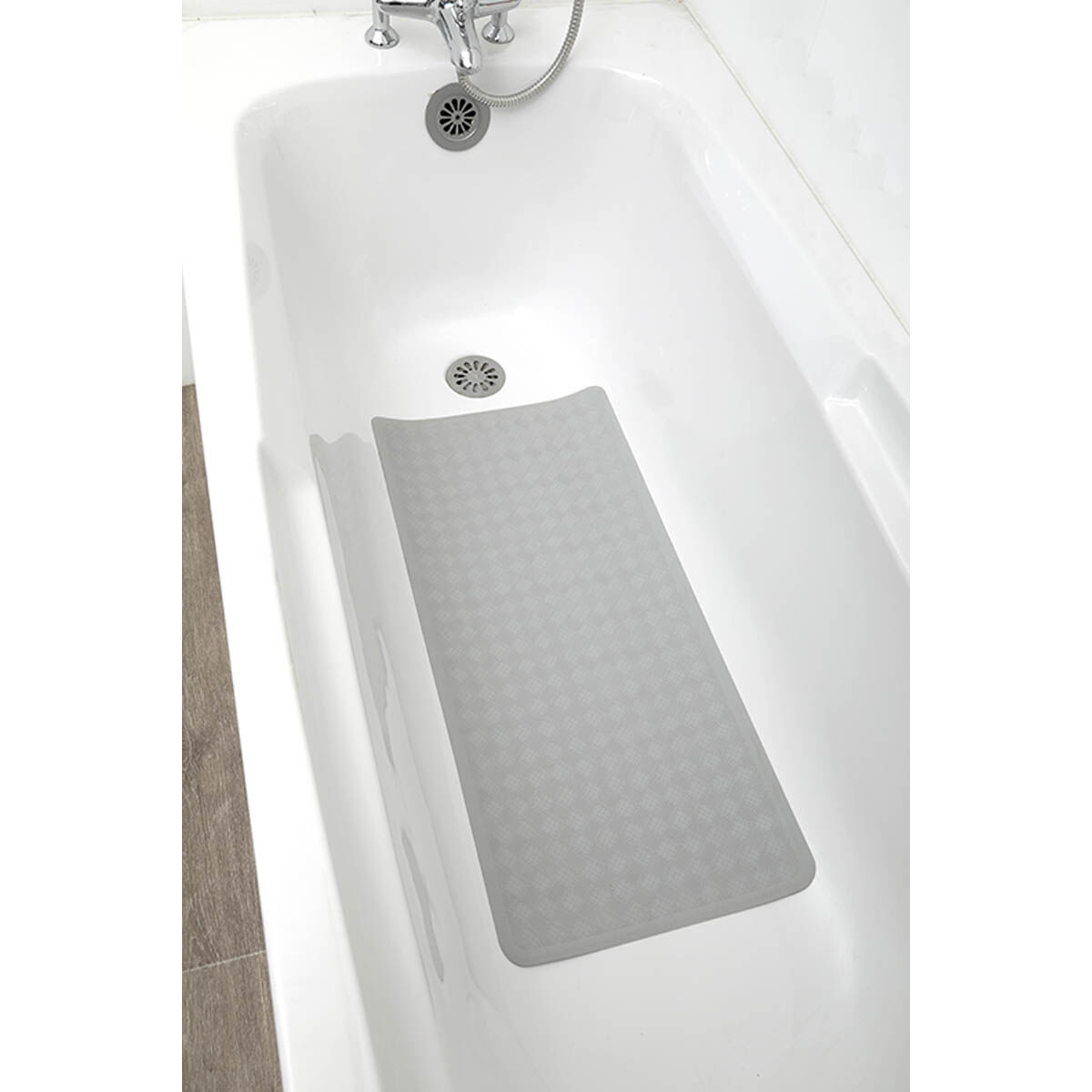 Tapete wc antiderrapante cinza pérola