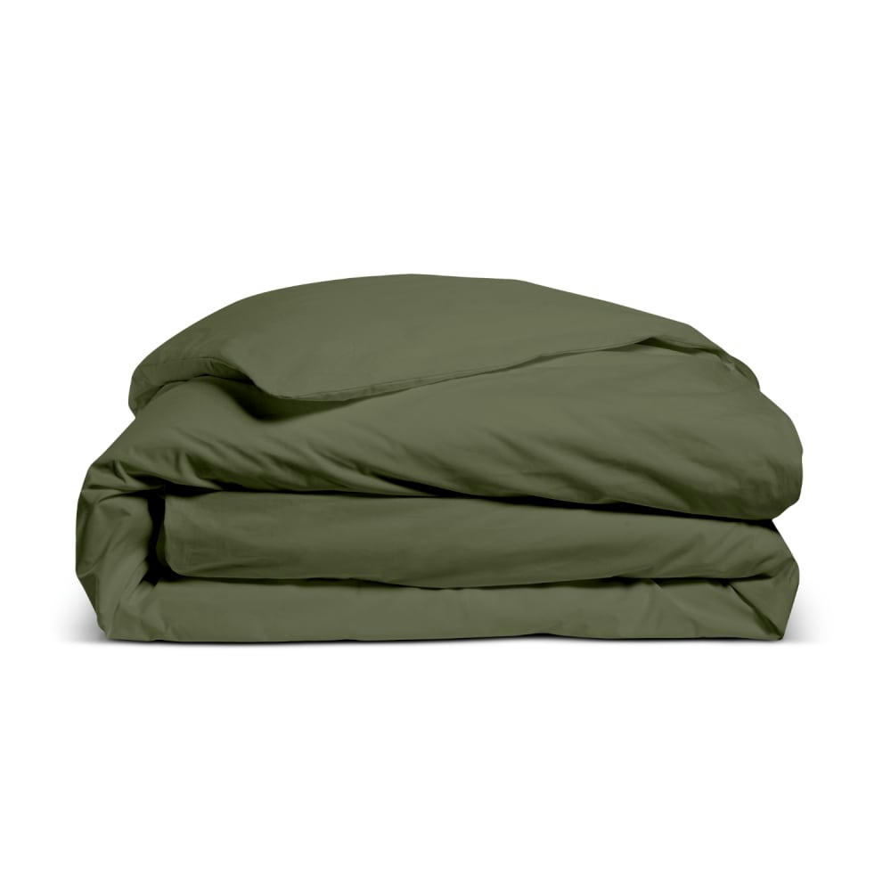 - Housse de couette unie en percale de coton kaki 220x240cm