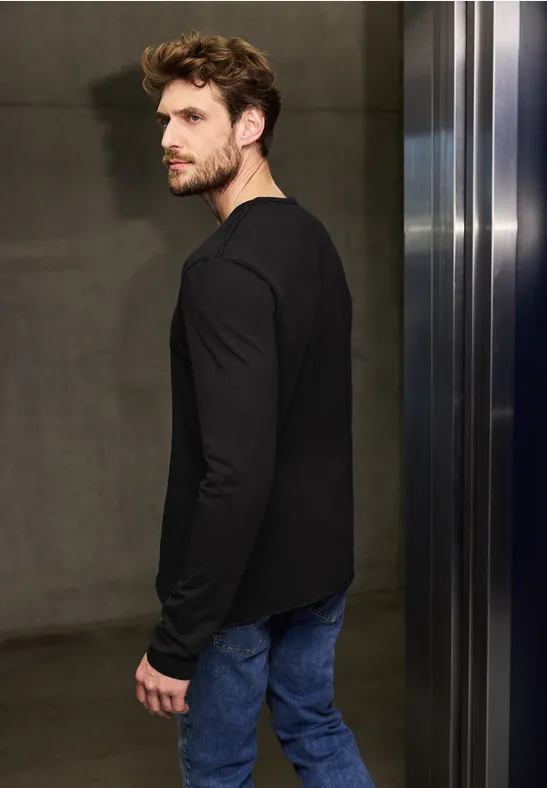 Longsleeve mit offenem Saum