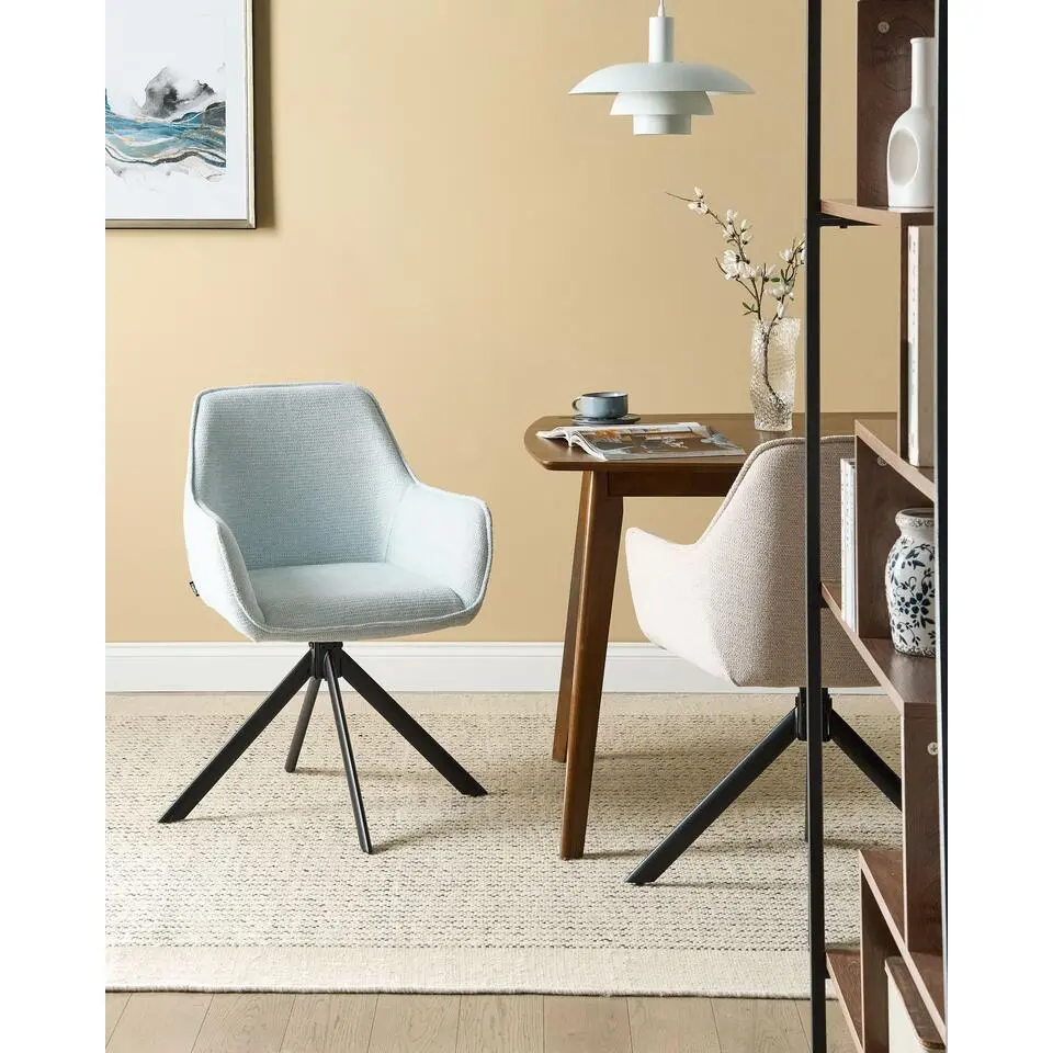 MORNAS - Eetkamerstoel - Lichtblauw - Polyester