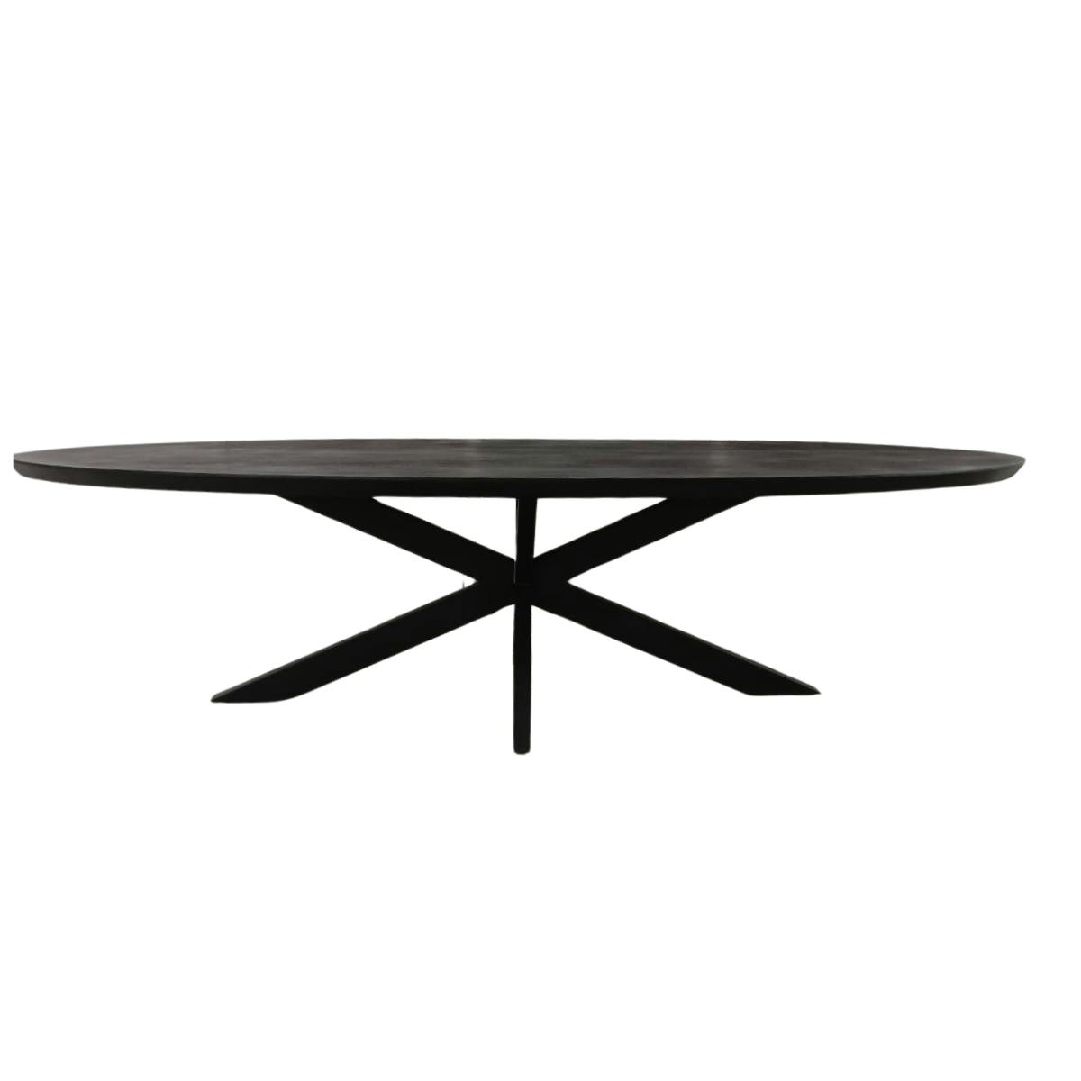 Table ovale bois noir pied croisé 240 cm UDA