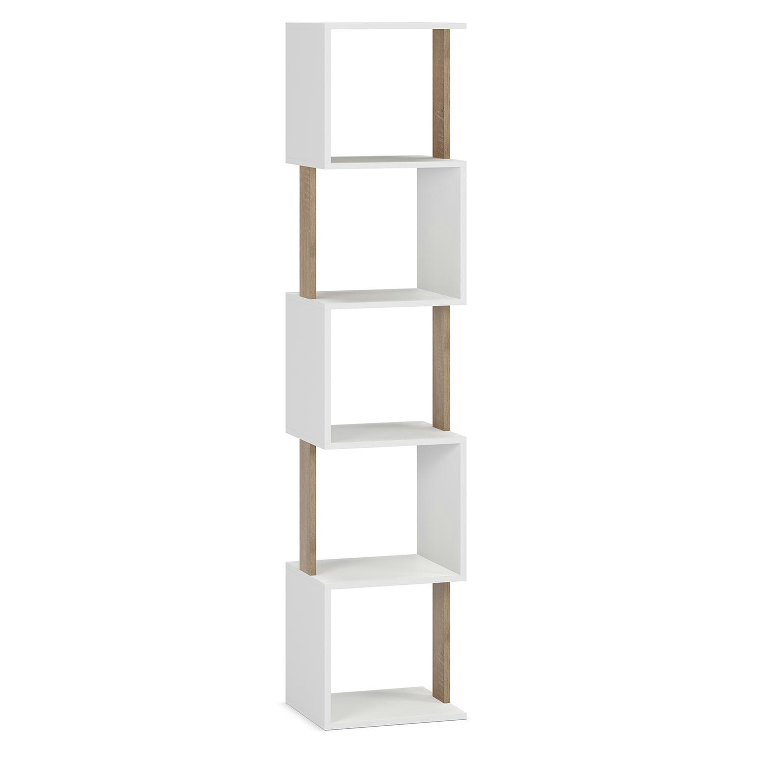 MALDIVAS - Etagère 5 trous couleur blanc/chêne