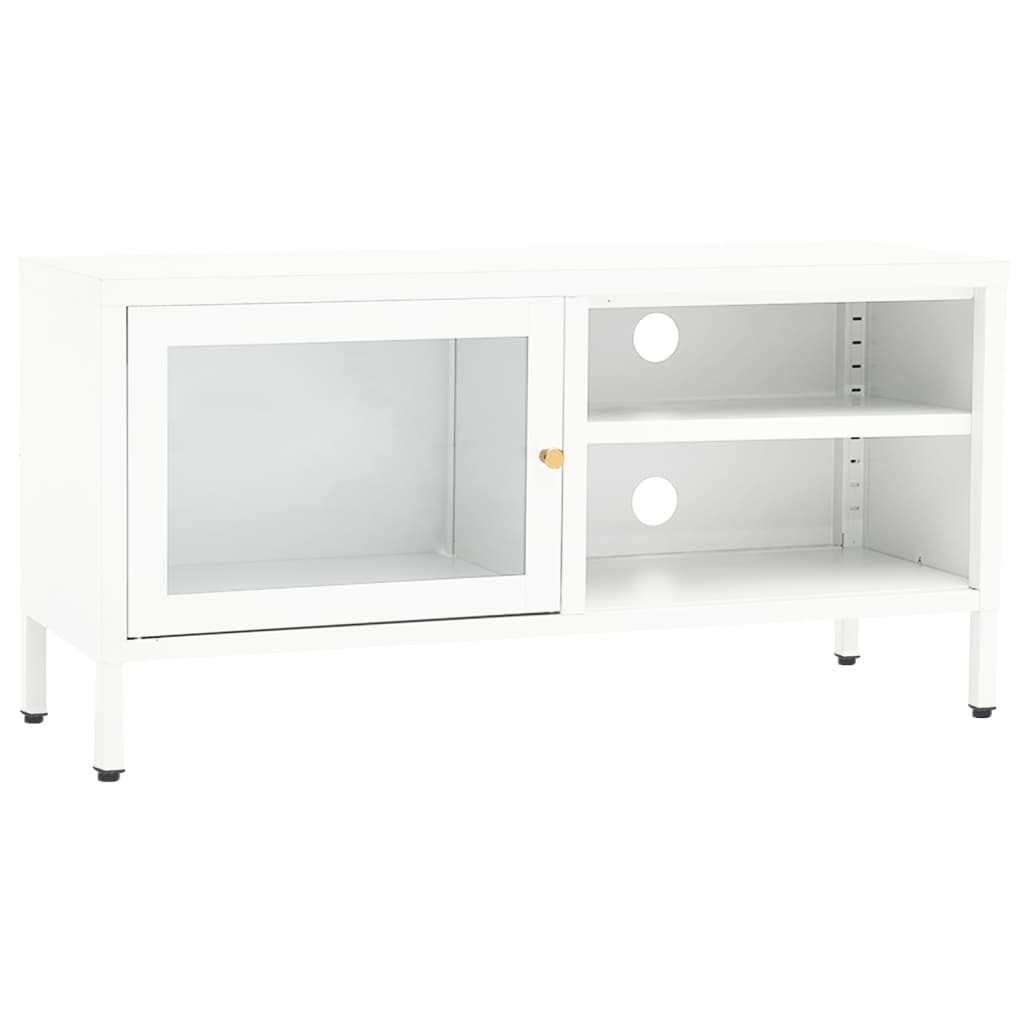 Szafka pod telewizor Biały Stal vidaXL