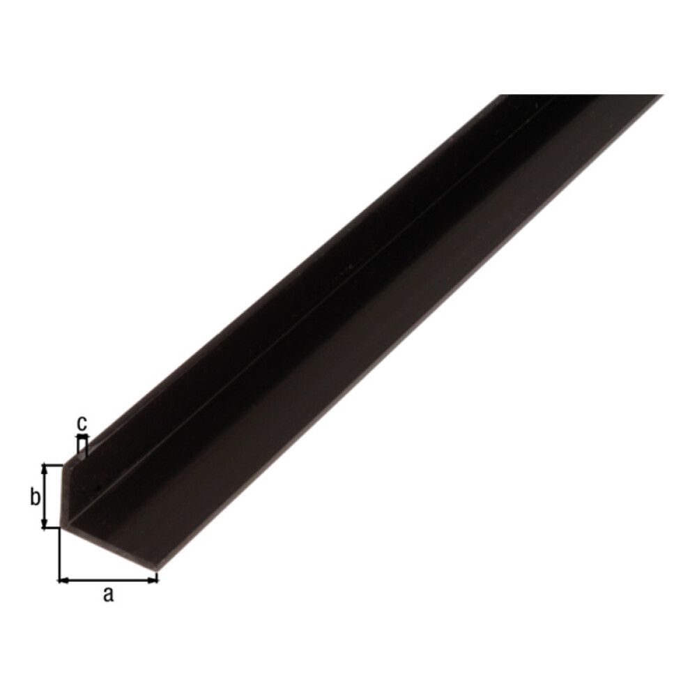VINKELPROFIL GAH ALBERTS PVC 2000X40X10MM SVART