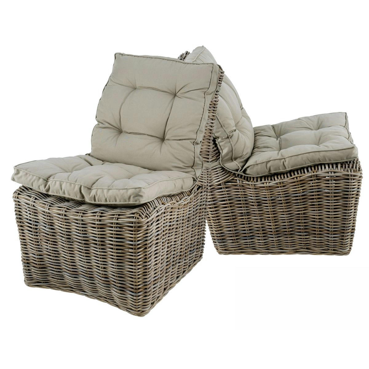 KUBU - Fauteuil en kubu avec assise polyester/coton