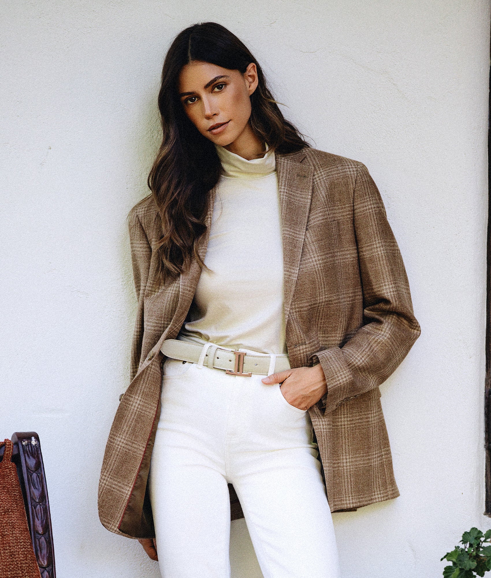 Women's Mirrored L Belt - Glitz Cream