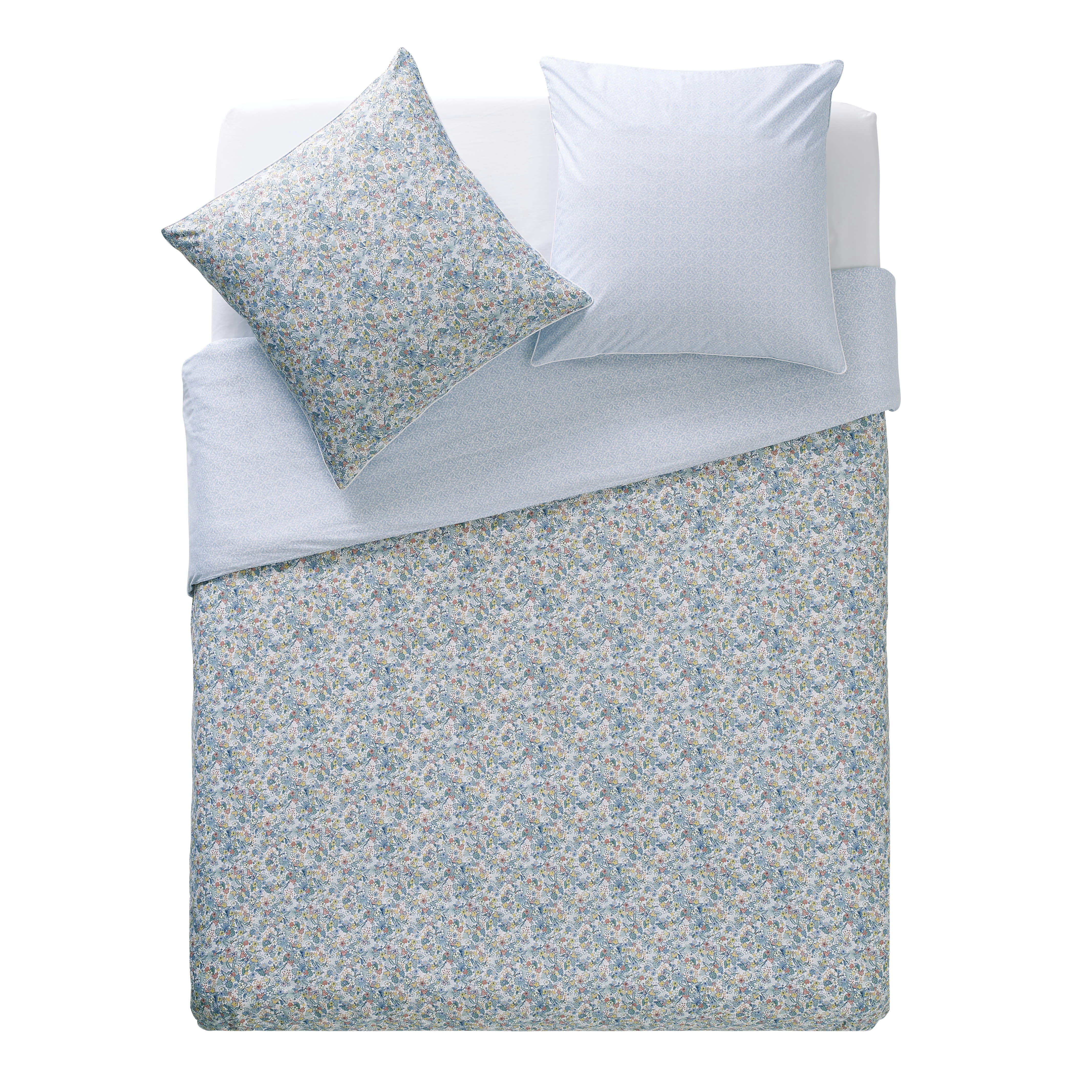 ALOHA - Taie d'oreiller imprimée en coton bleu 50x75