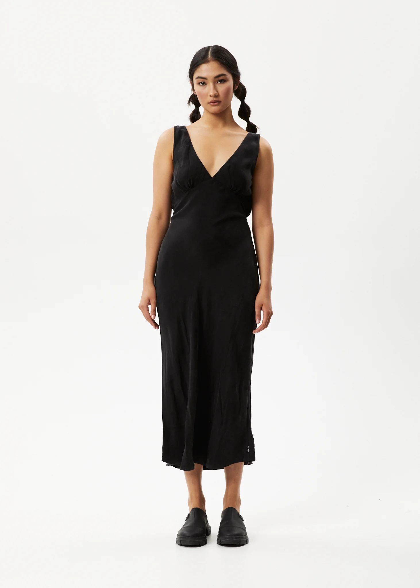 AFENDS Womens Gemma - Cupro Maxi Dress - Black