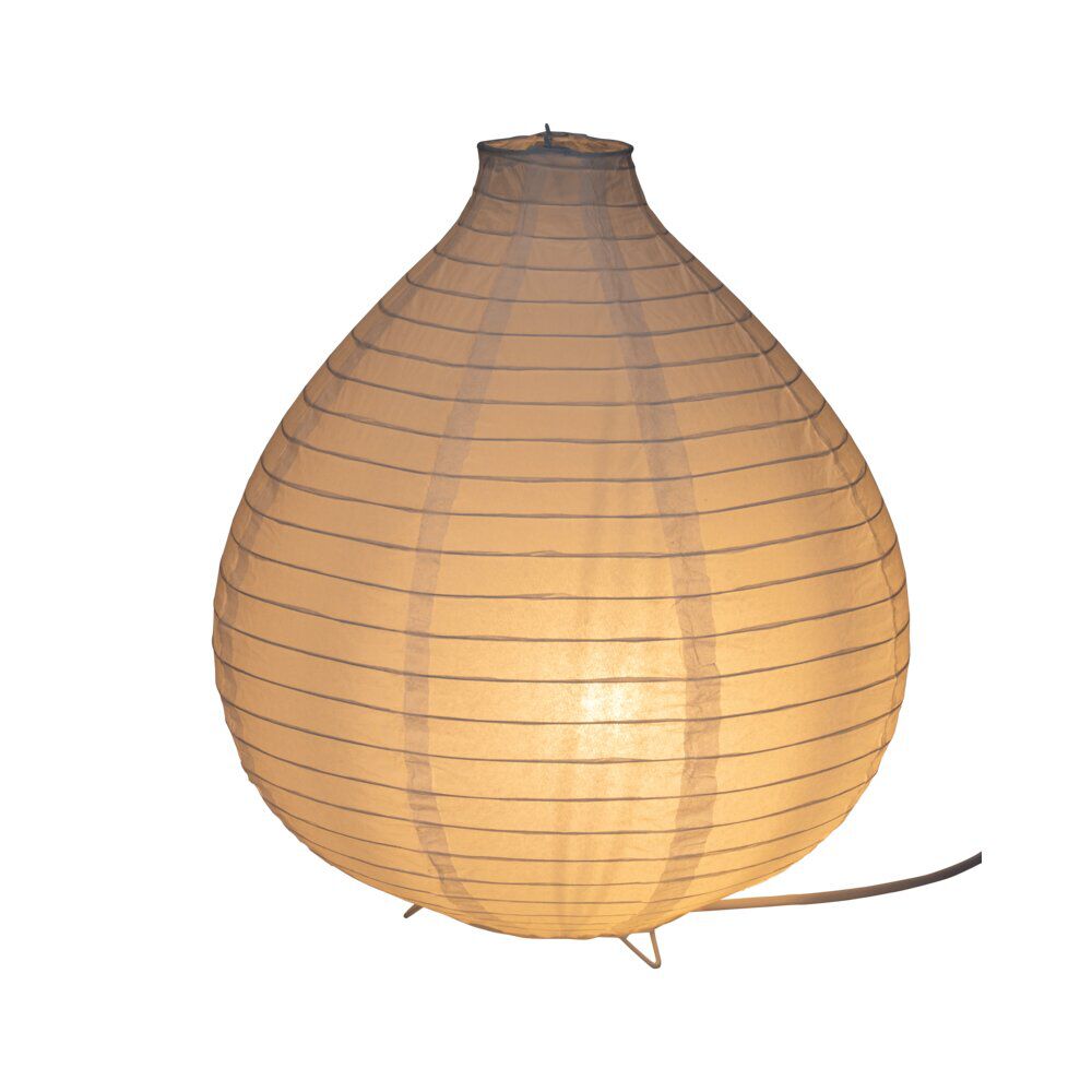 Lampe de table boule blanche en papier et métal Ø37xH43,5cm