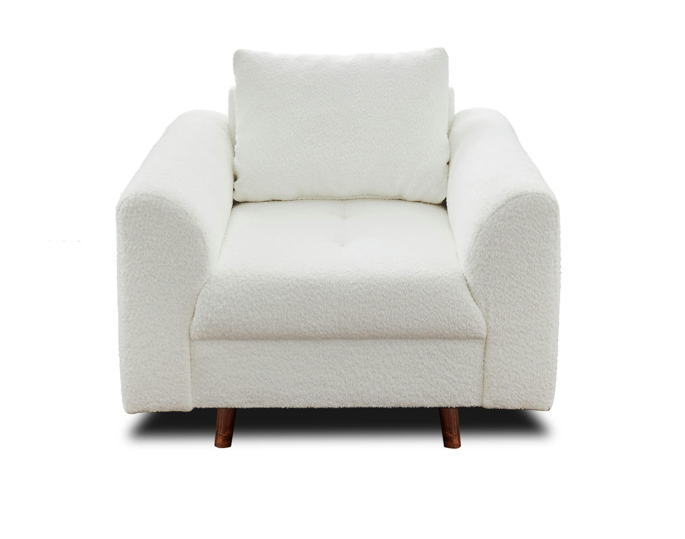 RUNE - Fauteuil en tissu bouclette blanc