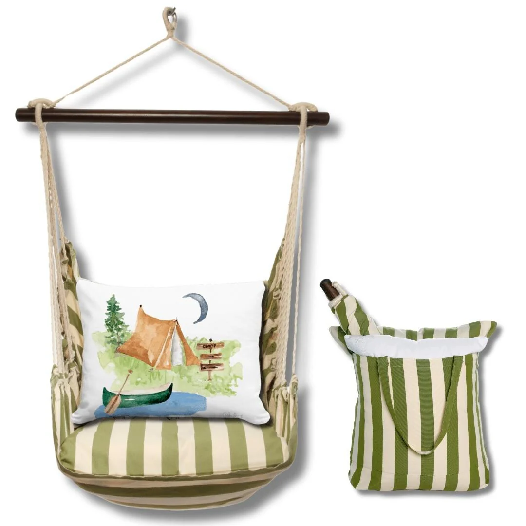 Magnolia Casual Swing Set 4 piece - Summer Palms Stripe w/ Summer Camp