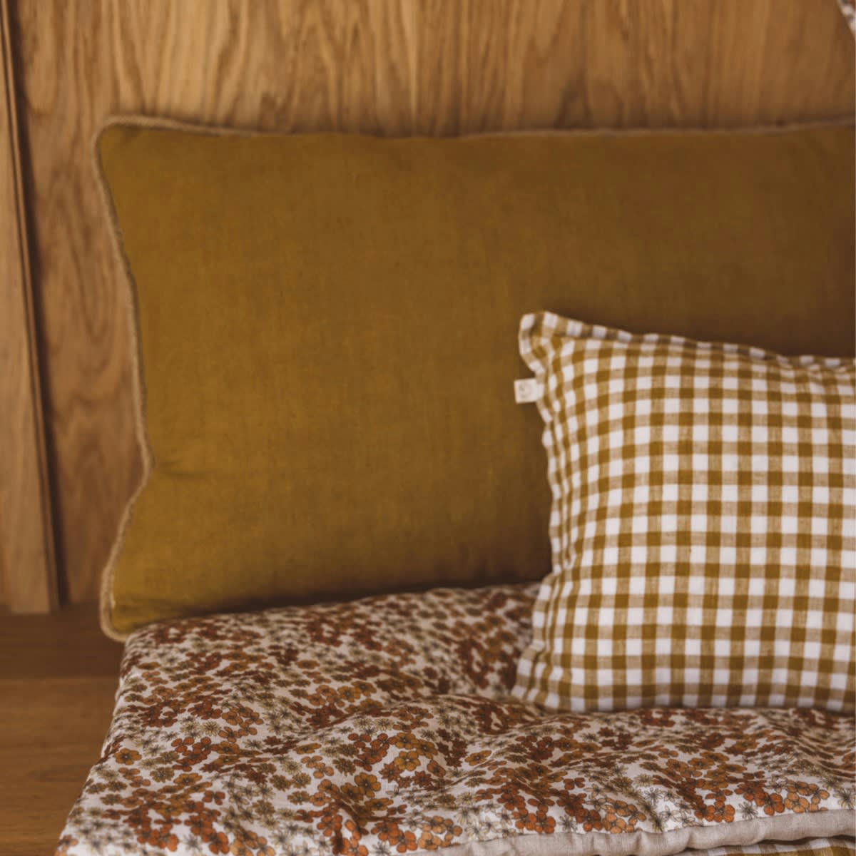 SMALA - Housse de coussin en lin jaune 40x65