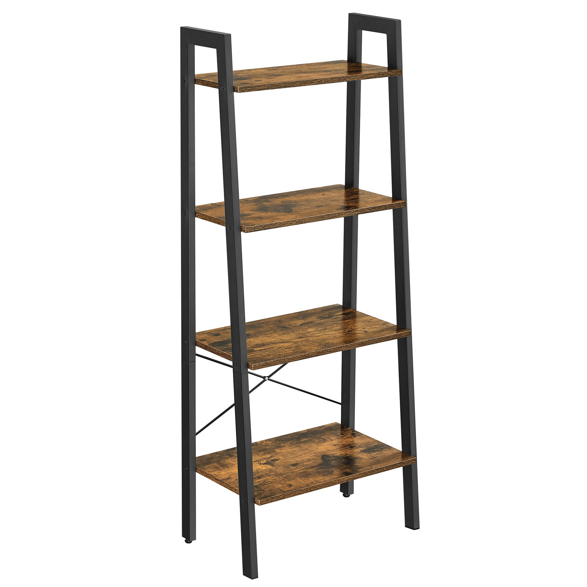 - Meuble de rangement niveaux effet bois marron rustique et noir