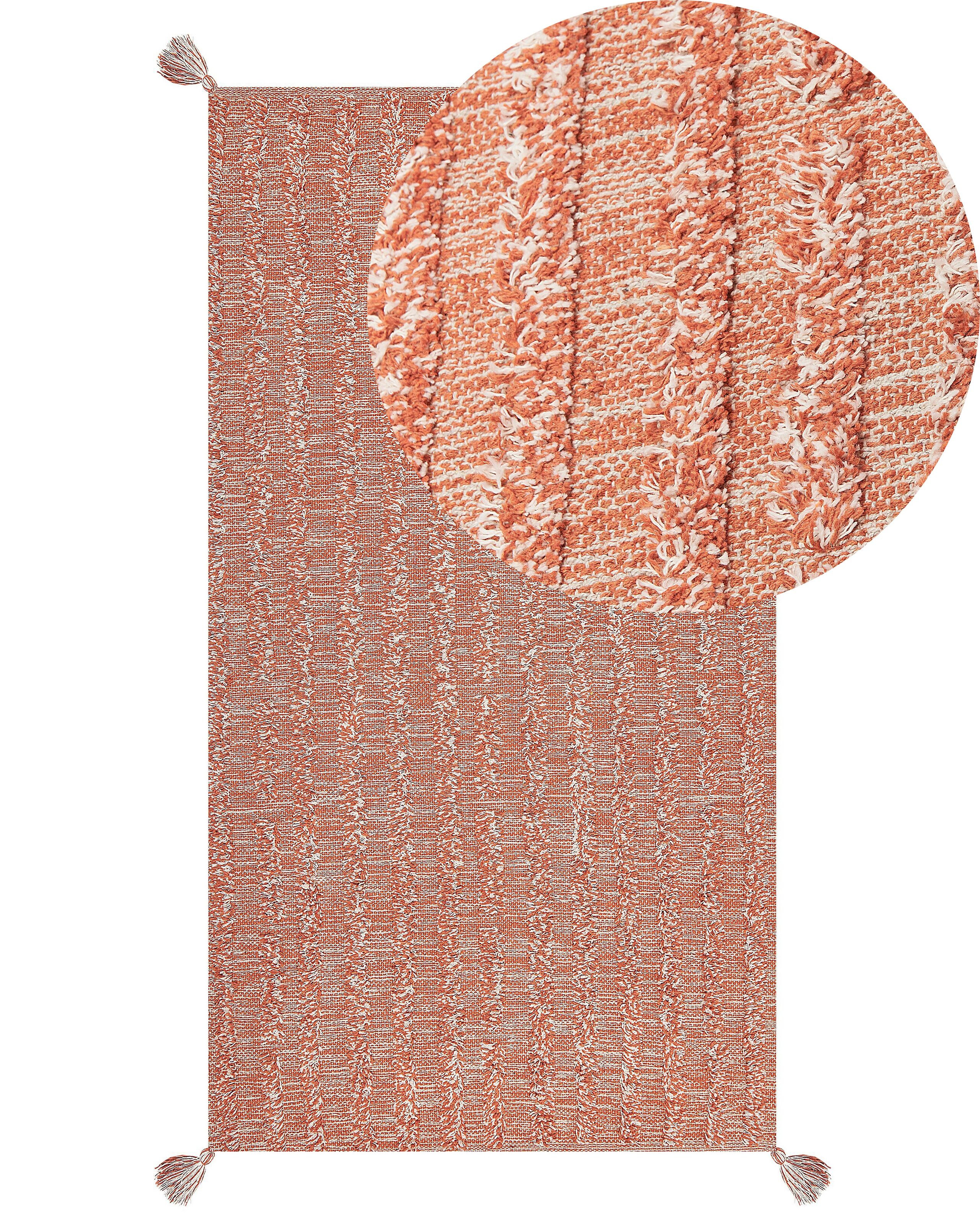 Dywan bawełniany 80x150 cm pomarańczowy
