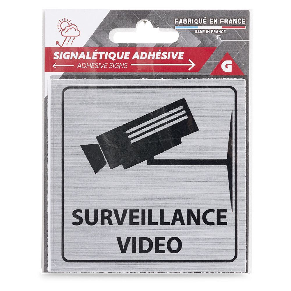 Signalétique adhésive "Surveillance vidéo" - 8x8 cm