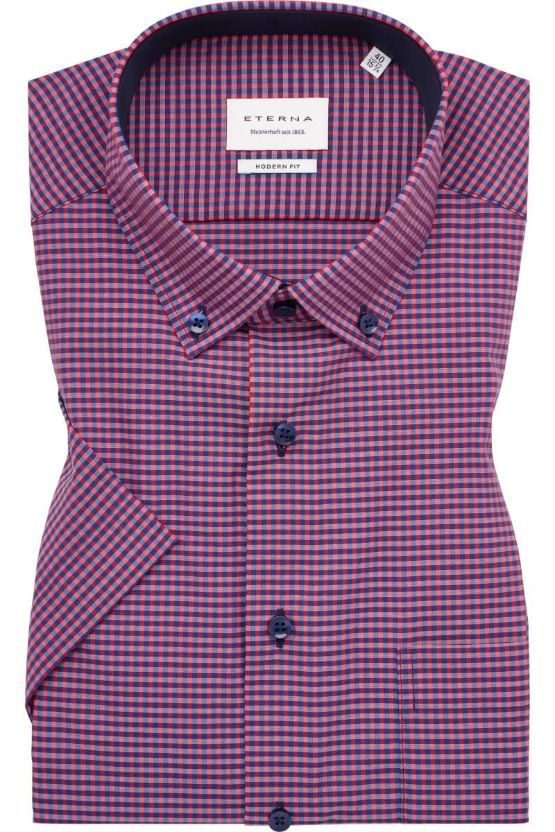 ETERNA Modern Fit Hemd dunkelrot, Kariert