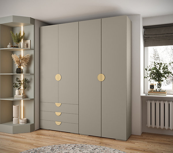 Garde-robe Inova 4 porte battante 236,7/200/47 4 Portes (gris)