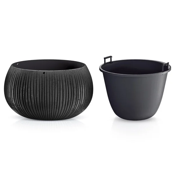 Donica ogrodowa Beton Bowl 29 cm czarny PROSPERPLAST