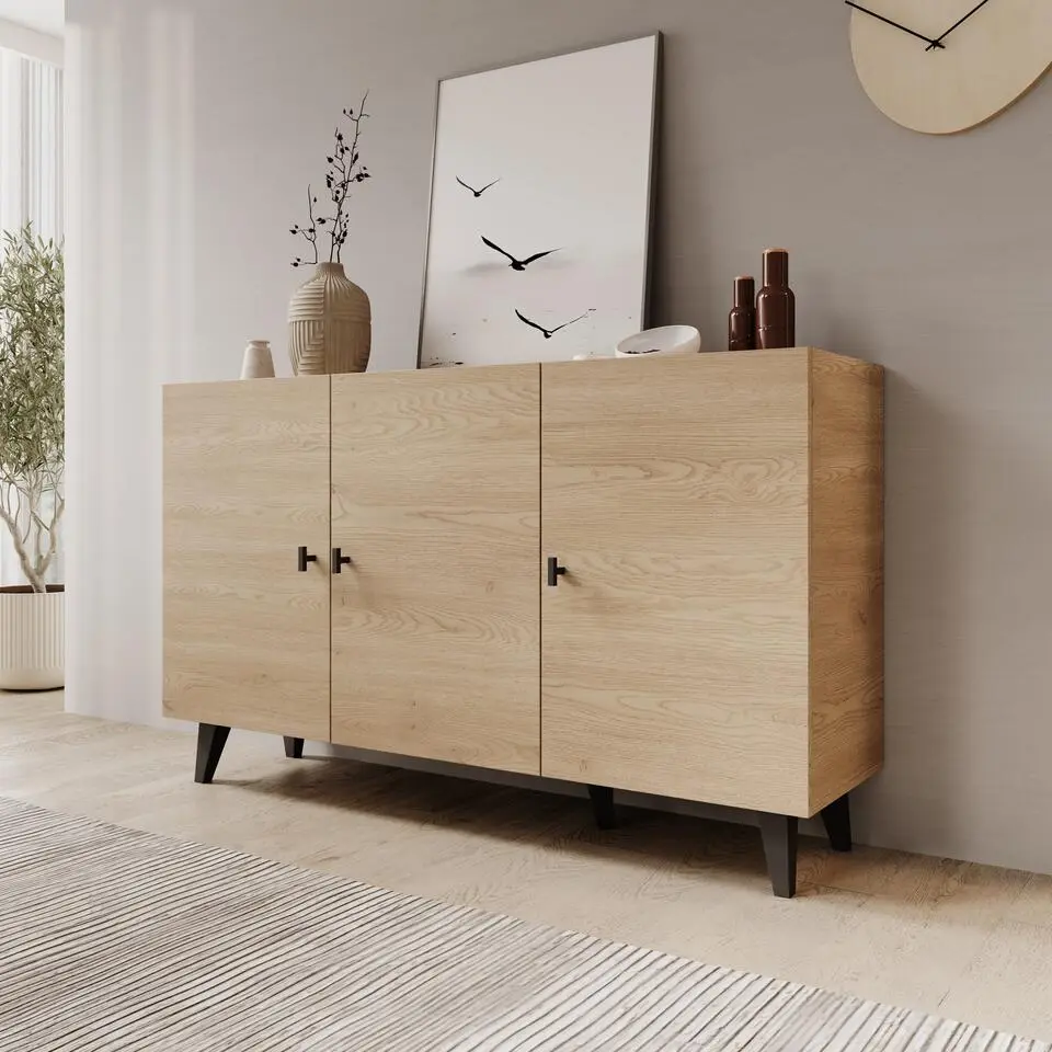 Meubella - Vornas - Dressoir - Eikenpatroon - 151x40x90 cm