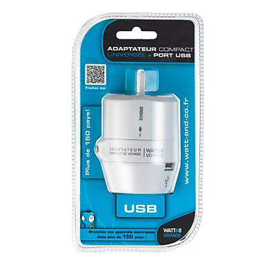 Adaptateur universel compact de voyage Watt &Co