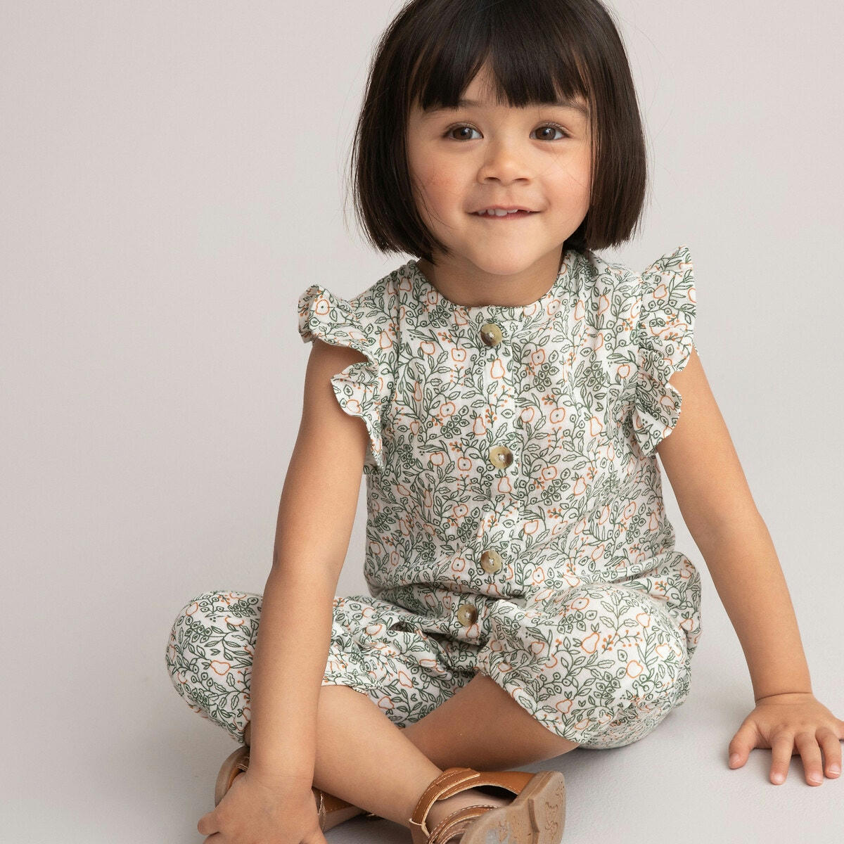 Combinaison en gaze de coton, imprimé floral