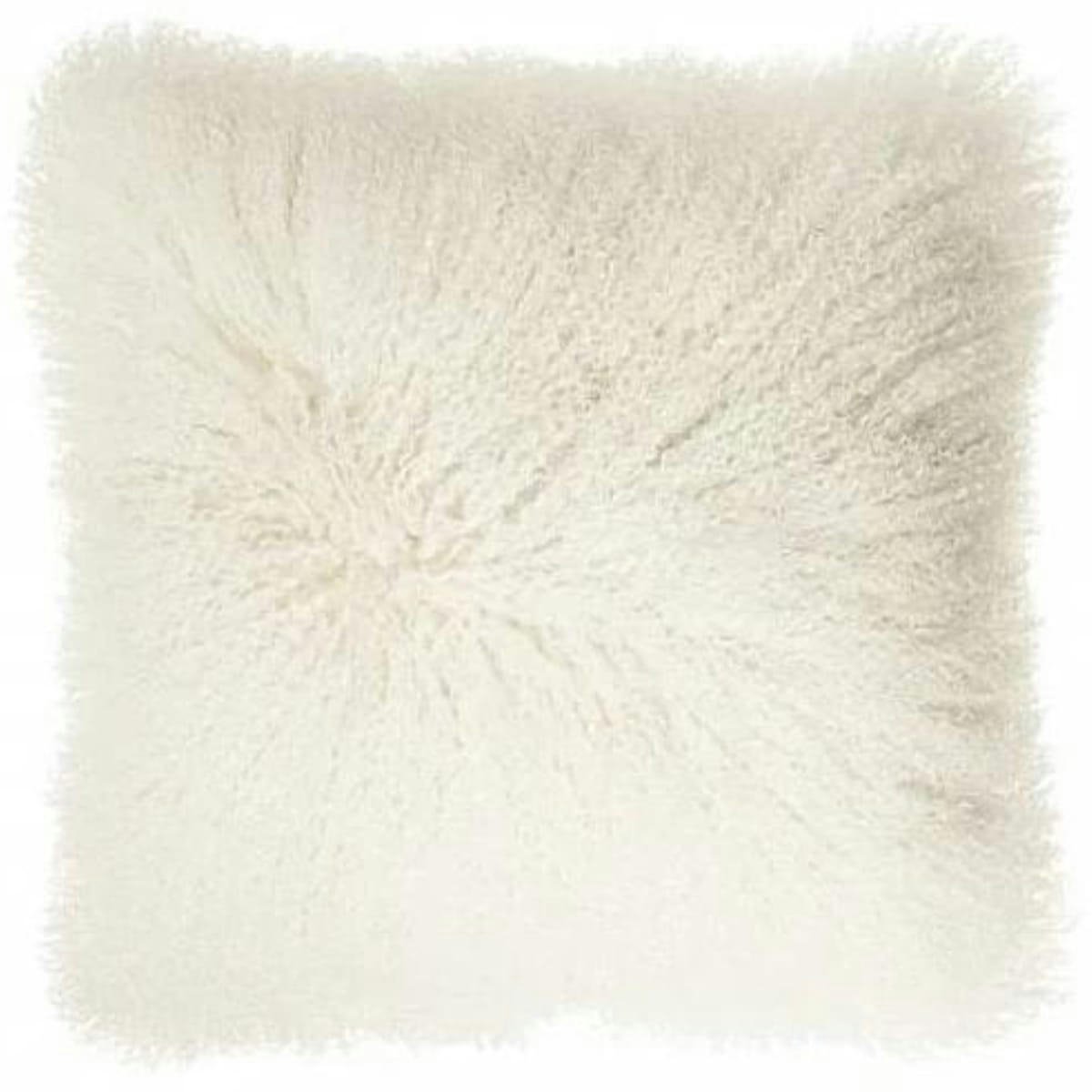 - Coussin en peau d'agneau du tibet blanc