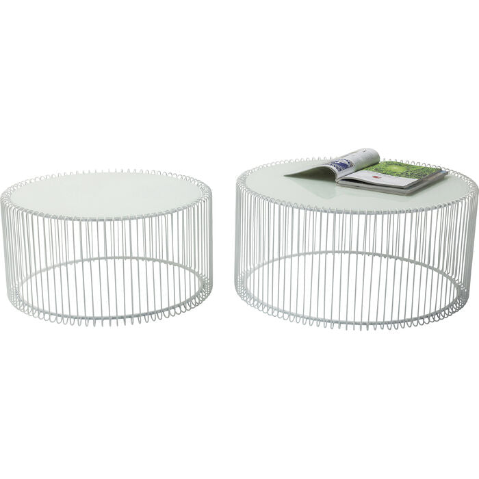 Kare Design Wire Salontafel - Set Van 2 - Wit