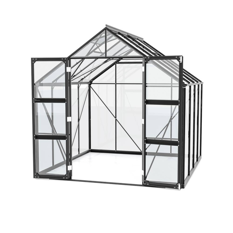 Serre en verre Domus noire 6,7 m² VITAVIA
