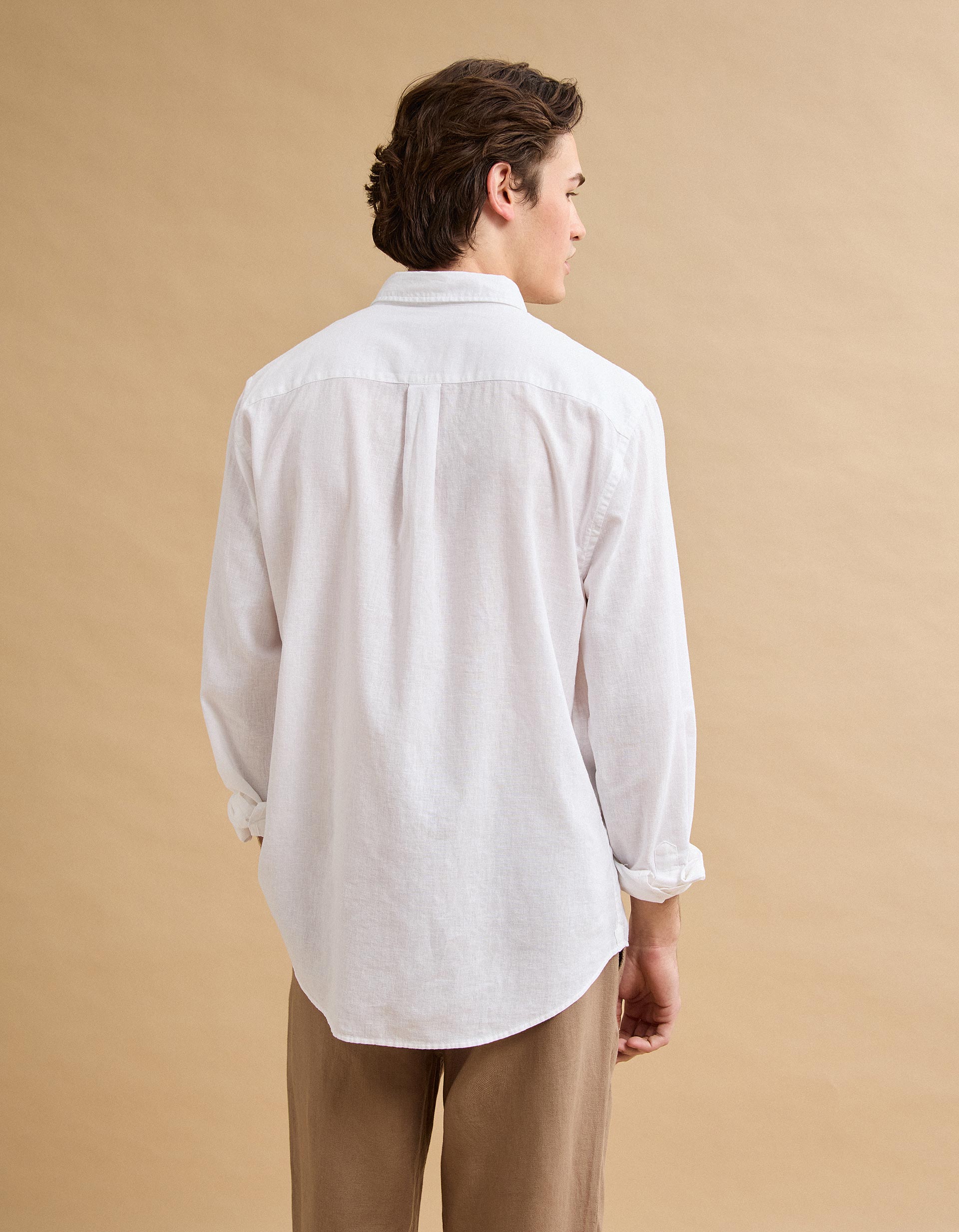 Camisa com Linho, Homem, Branco