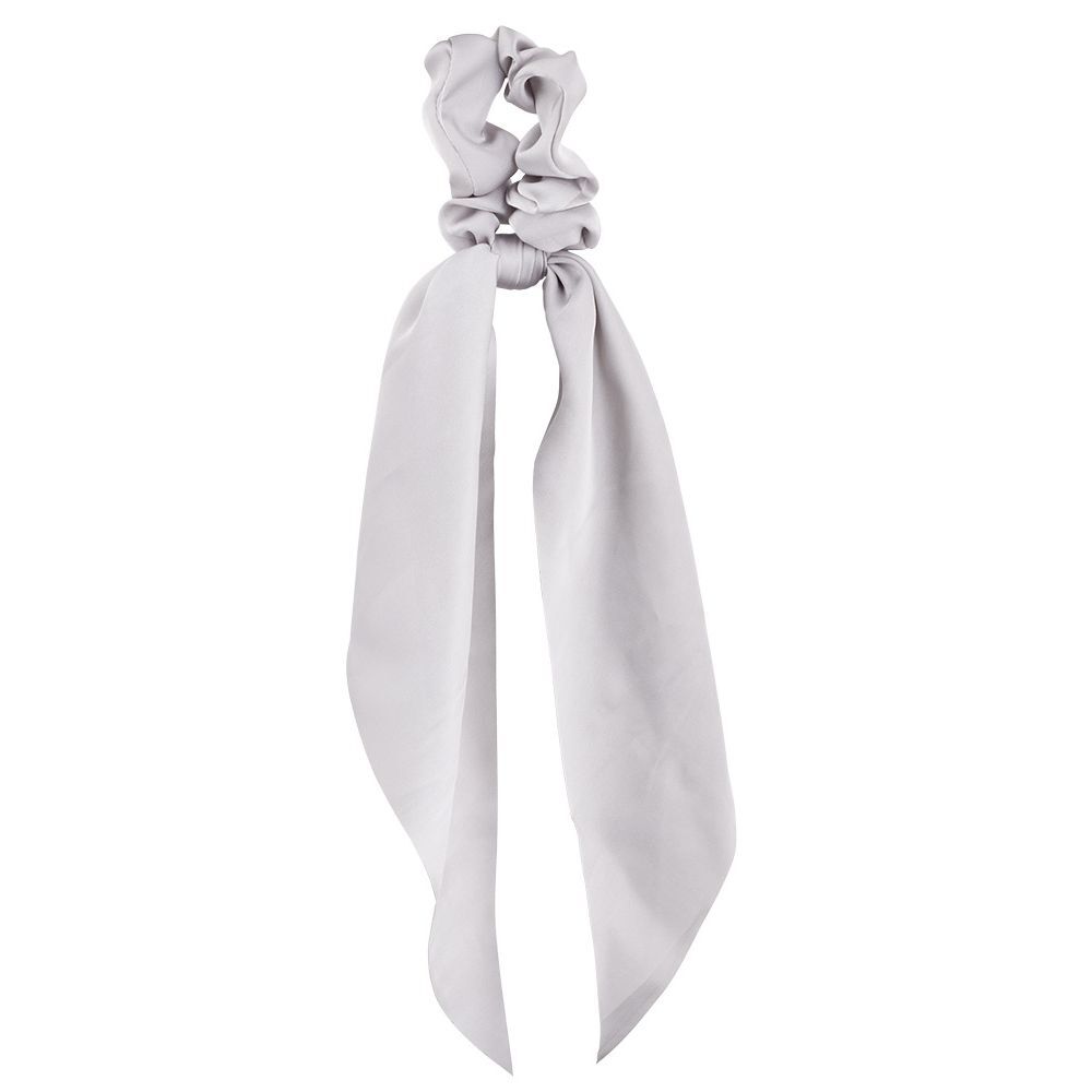 Chouchou foulard long argenté