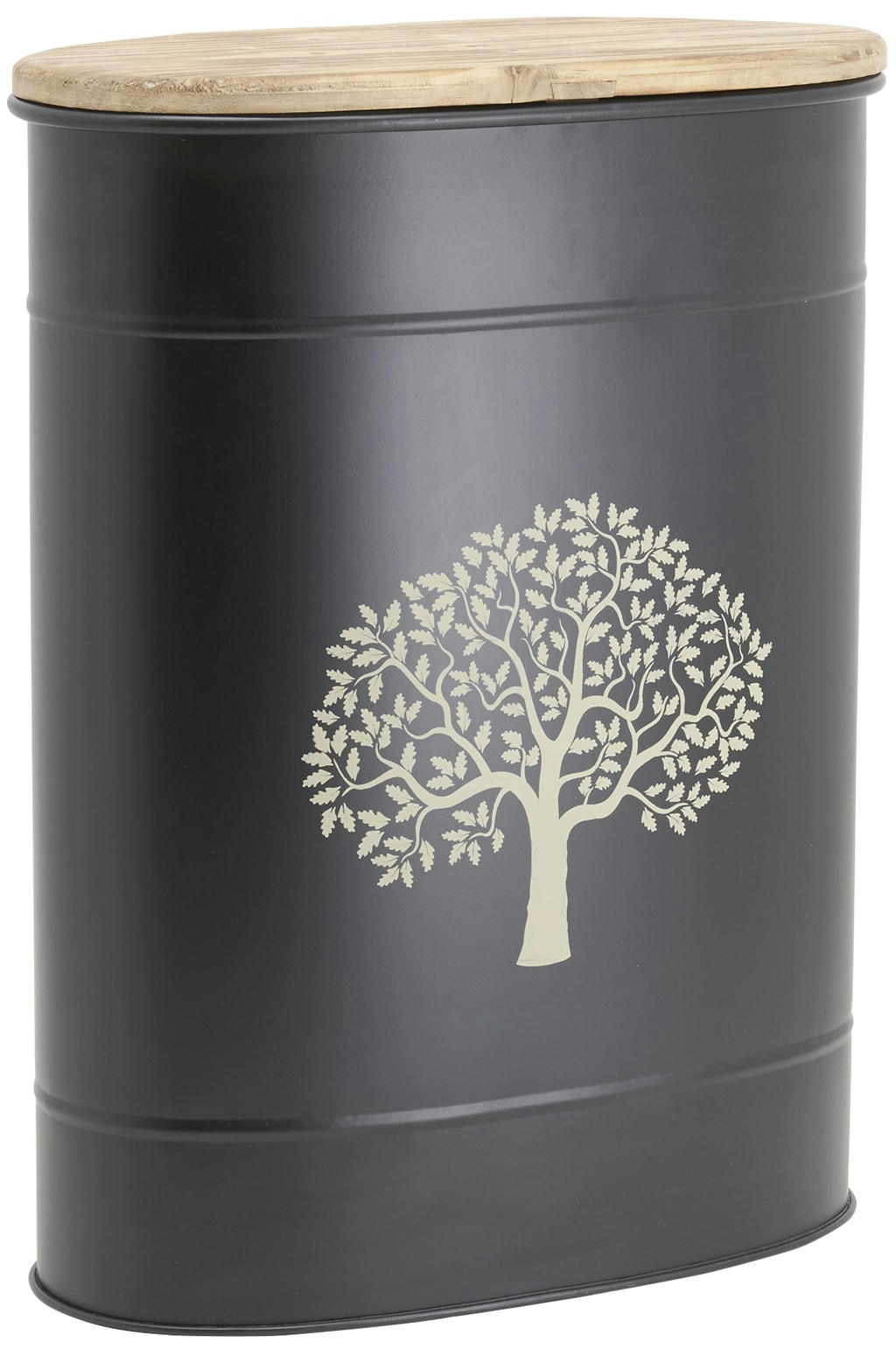 - Tabouret et seau à pellets en métal métal noir arbre