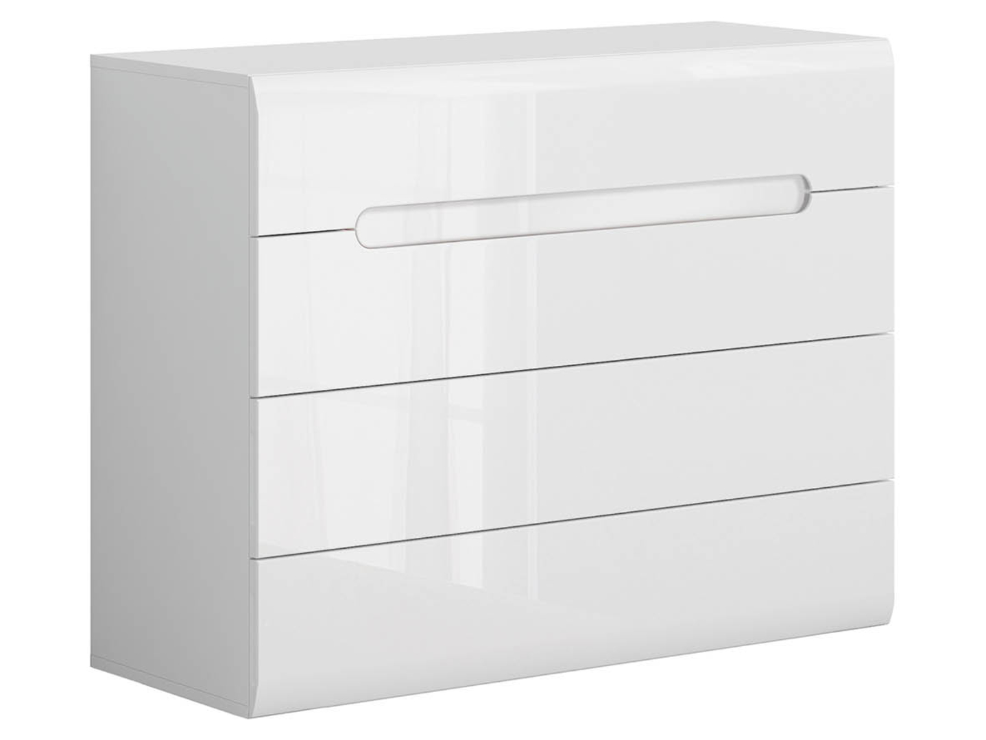 Komoda Azteca Trio 105 cm z 4 szufladami biały połysk