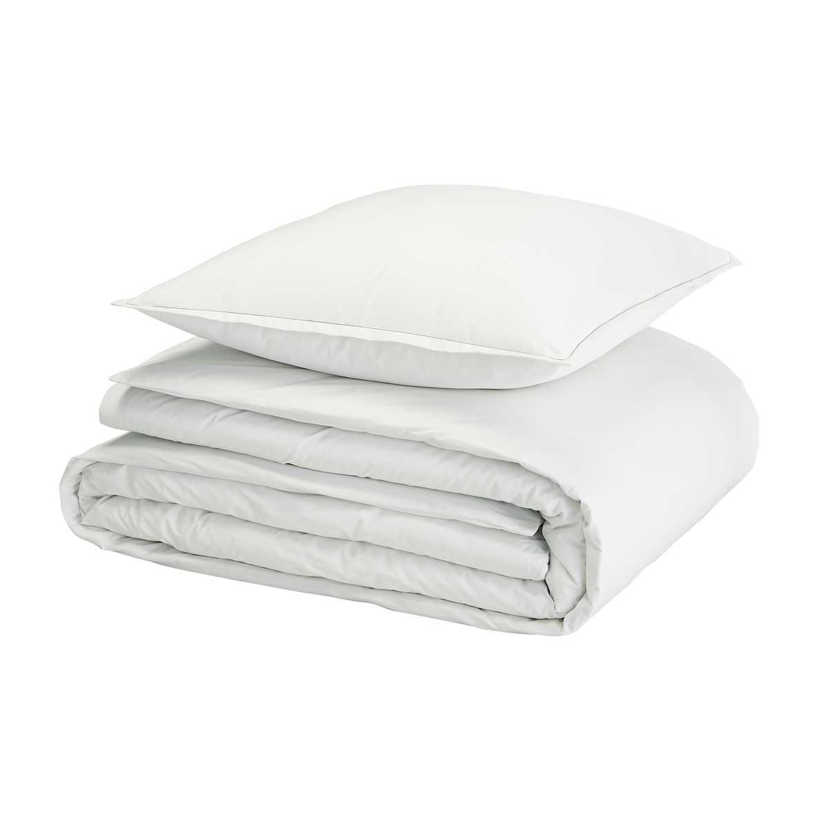 MONT-BLANC - Parure de lit uni en coton blanc 240x220