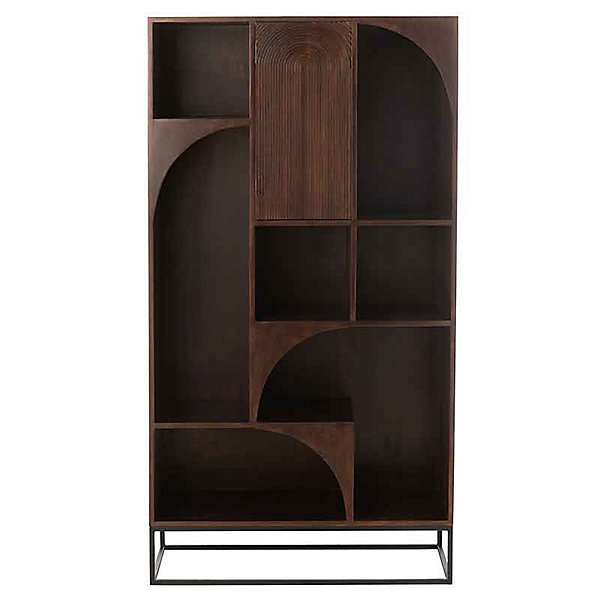 Etagère mode bois de manguier brun 90x33x168cm
