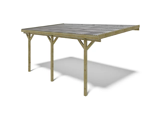 Carport, abri de voiture3x5.24 m - 15 m2 - couverture PVC  - CAR7-2PVCTR