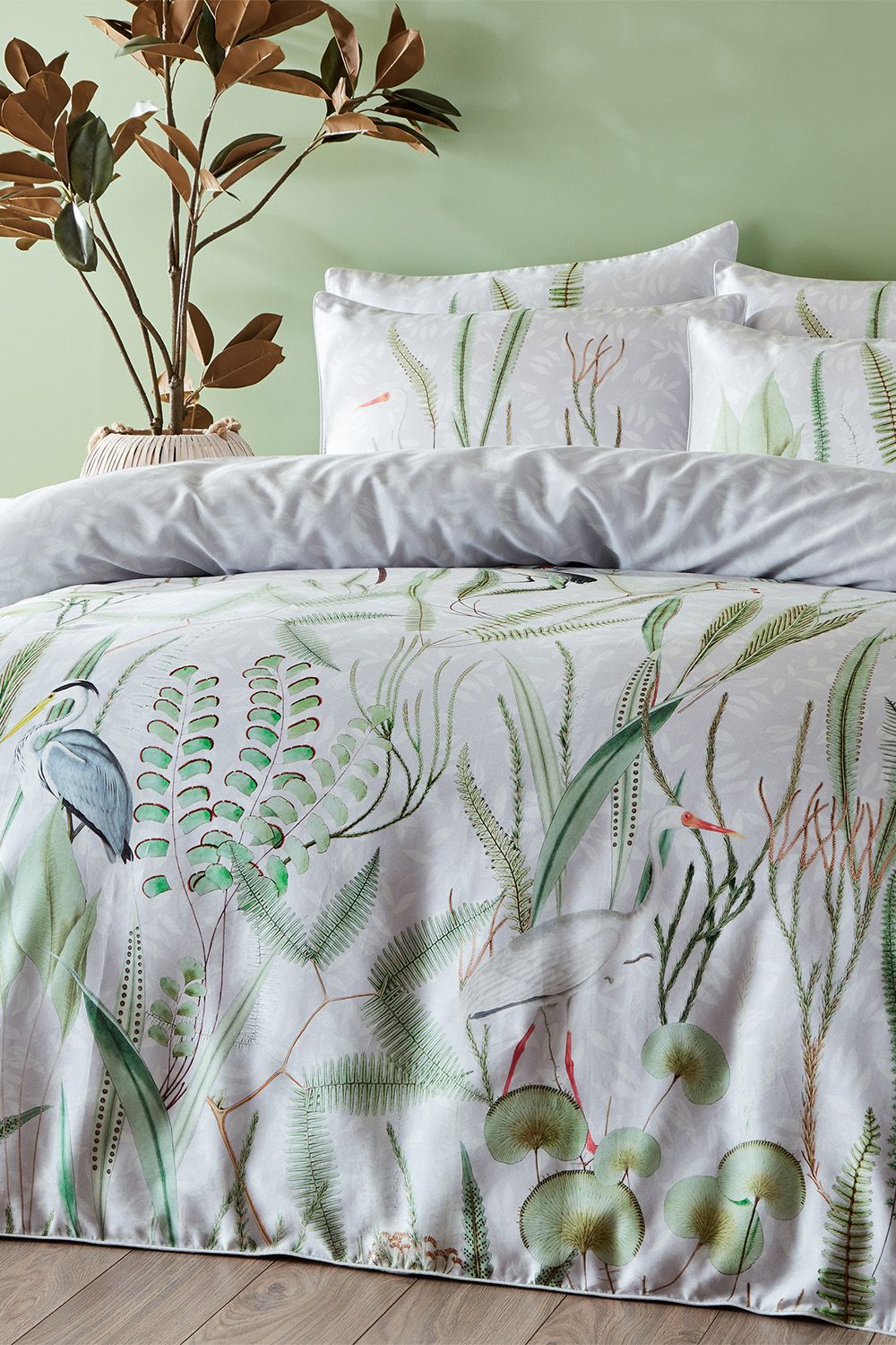 Paoletti Aaliyah Botanical 100% Cotton Duvet Cover Set
