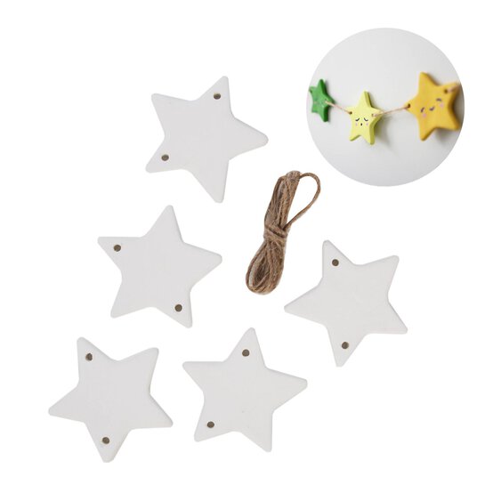 Unglazed Ceramic Star Bunting