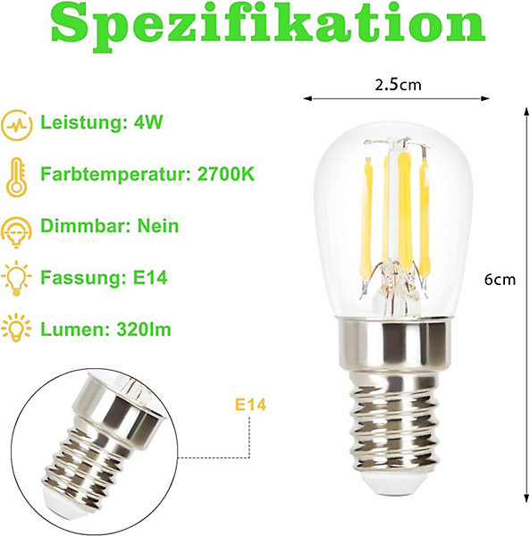 NETTLIFE Lot de 10 ampoules LED E14 ST25 blanc 2700K chaudampoules 4W de remplacement pour lampe vintage 40W