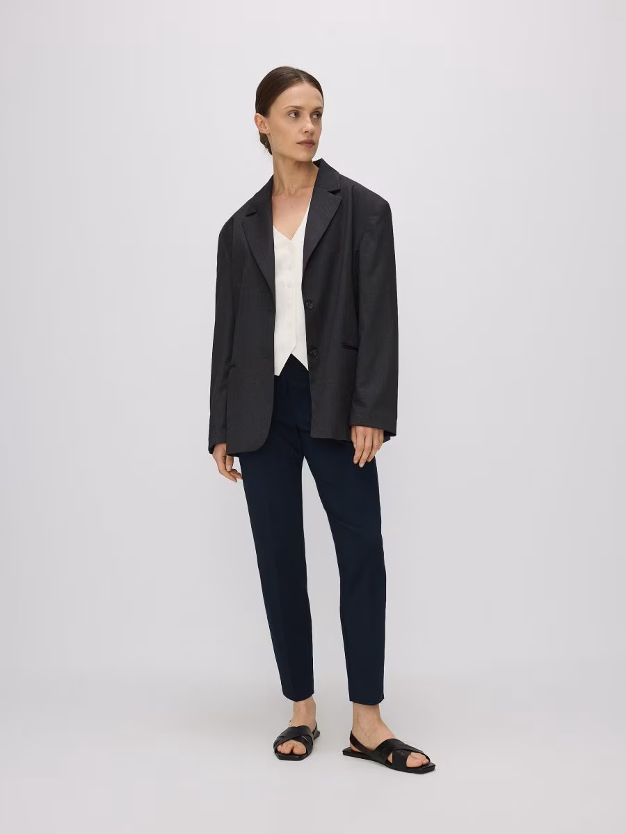Cigarette Trousers With Pressed Crease