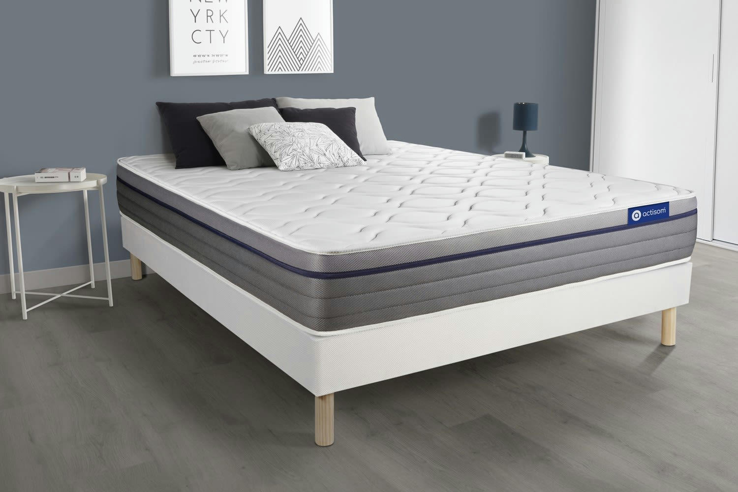 ACTIFLEX ZEN - Ensemble 160x200 cm sommier kit blanc