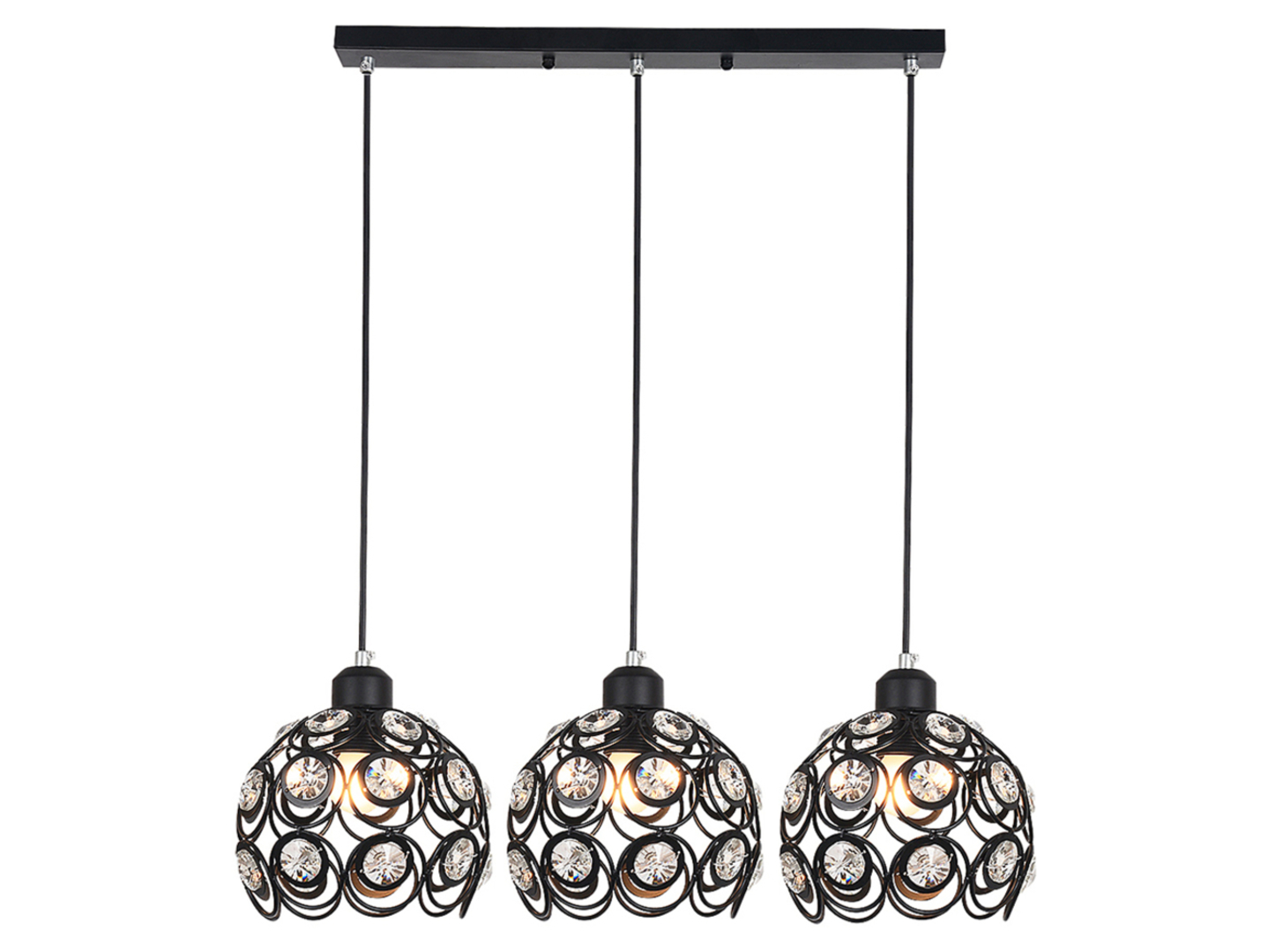 Lampa wisząca Florence 3-punktowa stalowa czarna