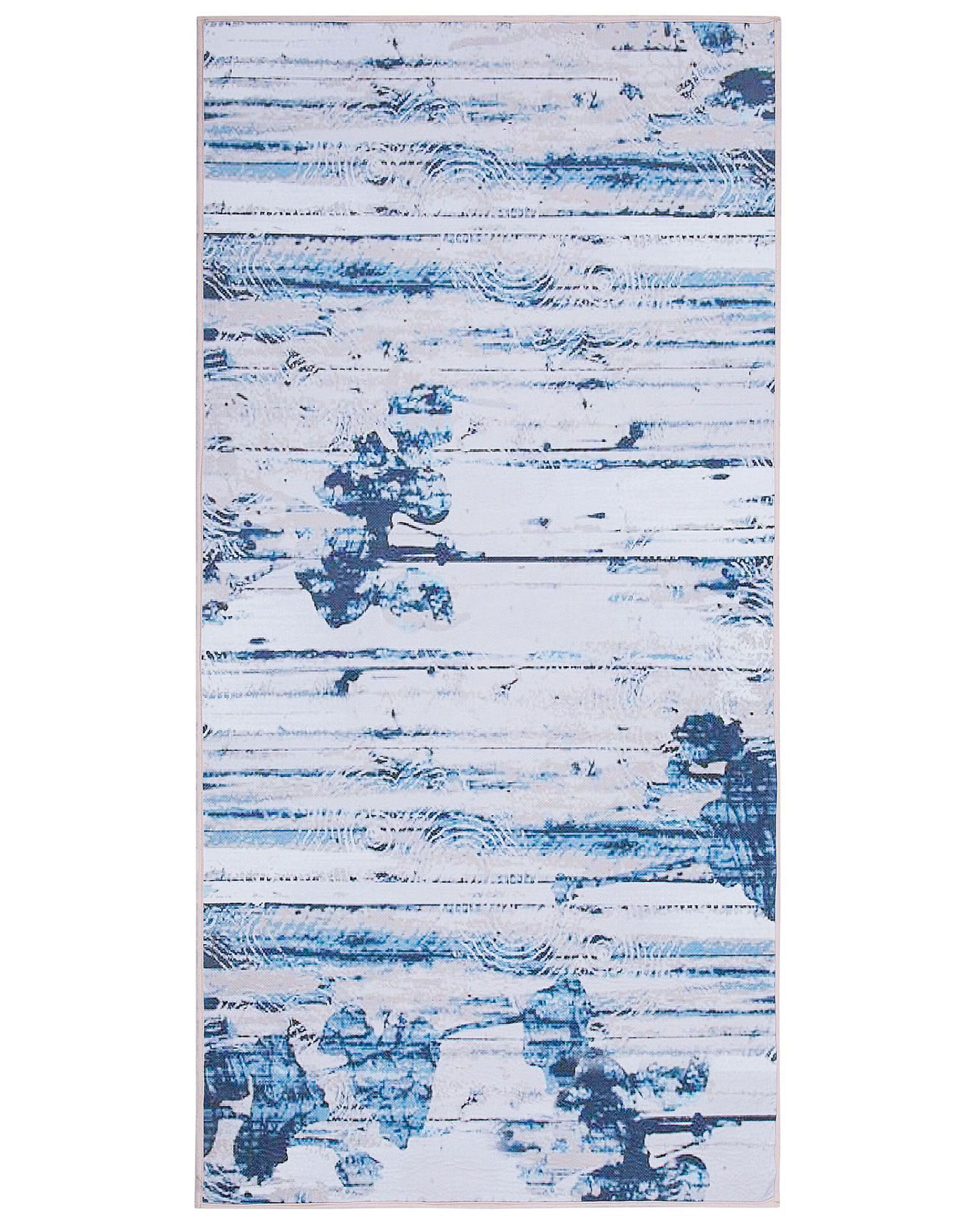 Dywan chodnik 80x150 cm niebiesko-beżowy