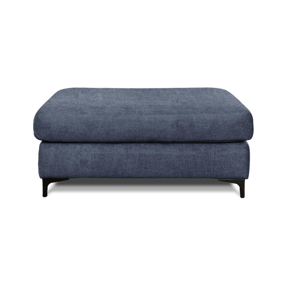 - Pouf salon tissu bleu
