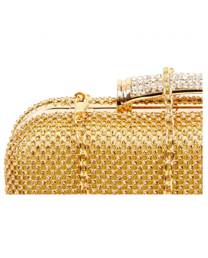 JFY Metal Clasp Double-Side Diamante Bag