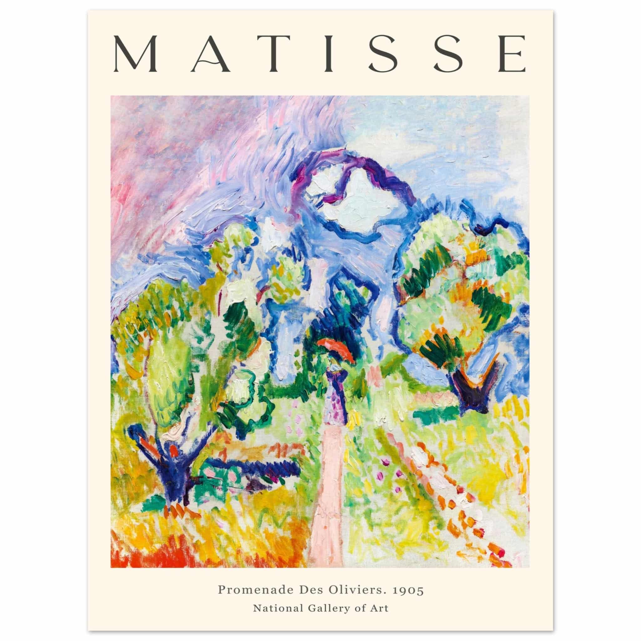 Artfulprints Poster Matisse - Promenade des oliviers 1905  - 30x40 cm - Meerkleurig