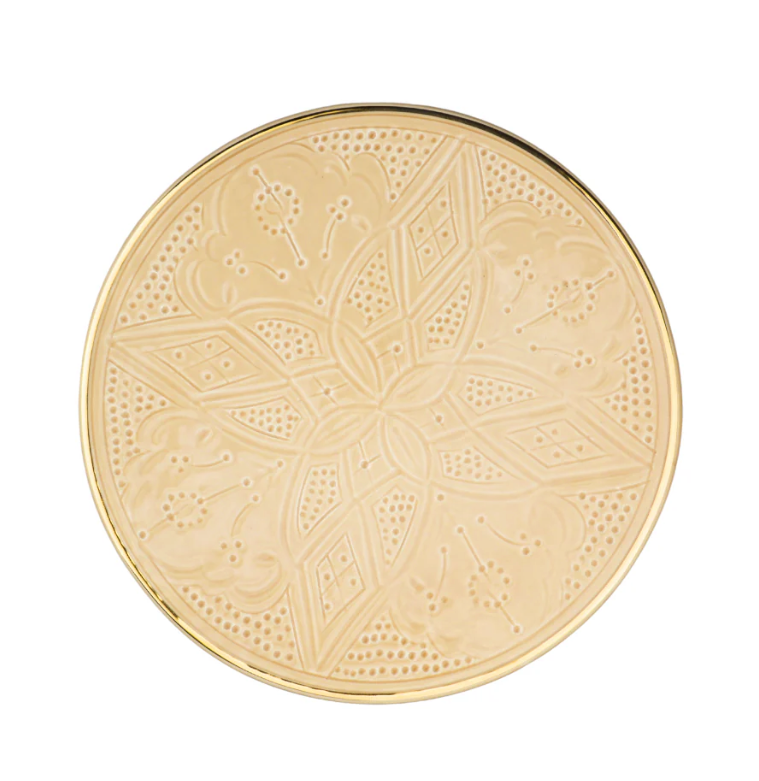 Chabi Chic Bord - Empreinte -zand/goud - keramiek - Ø 20 cm