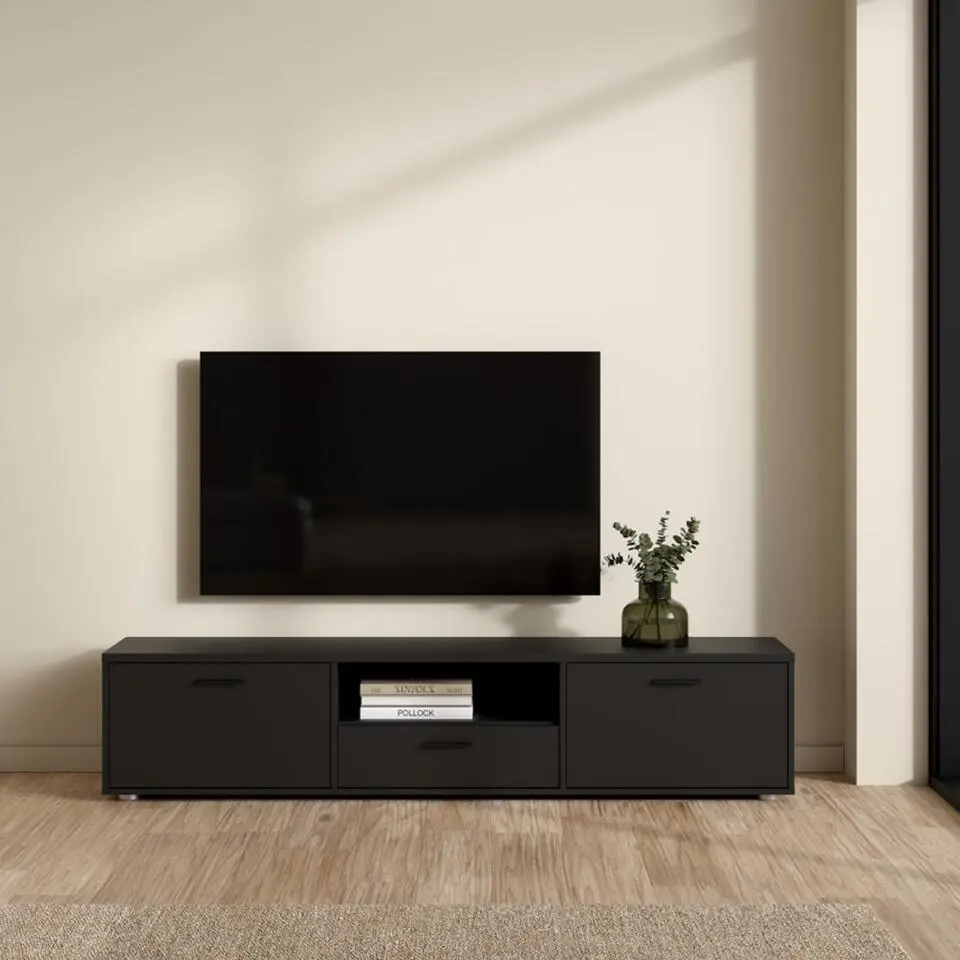 Tv-meubel Zwart - 180x40x40cm - Media
