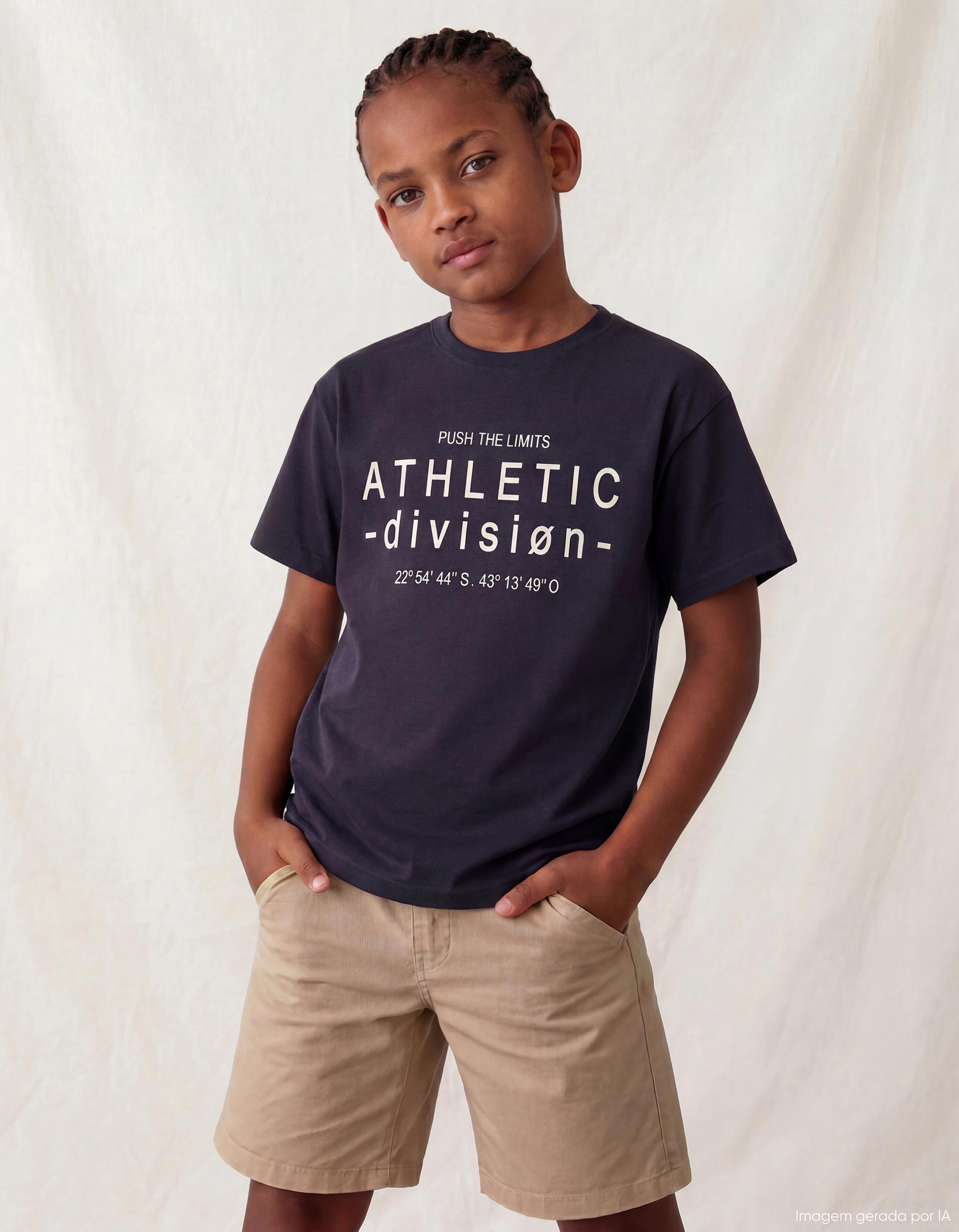 T-shirt Estampada, Menino, Azul Escuro