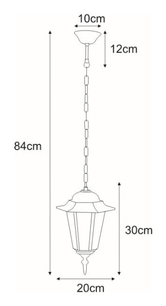 Lampa sufitowa zewnętrzna STANDARD czarny-złoto 1xE27x60W IP44 Kaja
