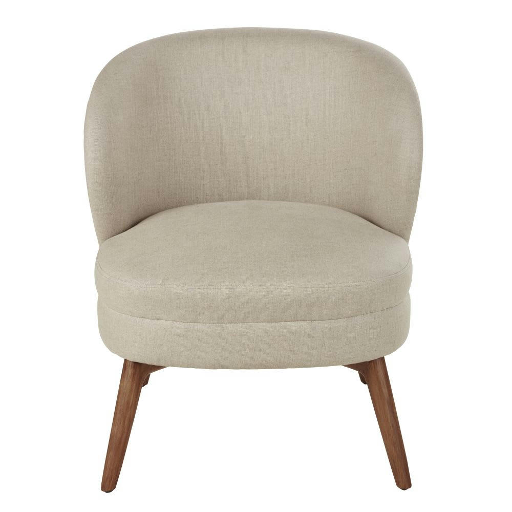 Katie - Fauteuil en lin beige ficelle